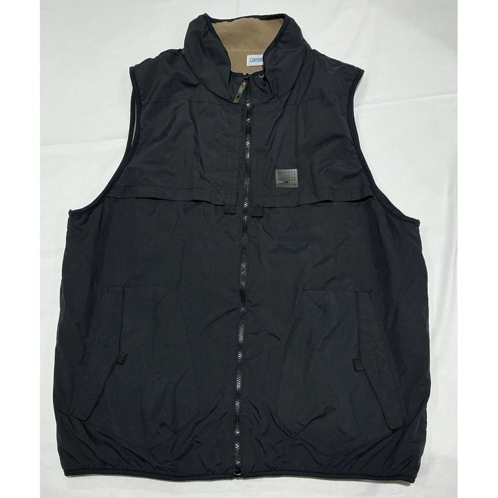 Canyon River Blues Vest Mens XL Black Hiking Outdoors Full Zip Fleece Lined